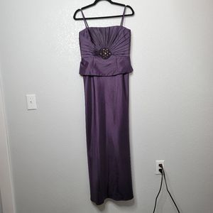 Jessica Howard eggplant purple formal column dress spaghetti straps